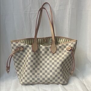 Louis Vuitton Damier Azur Tote with Tan Accents